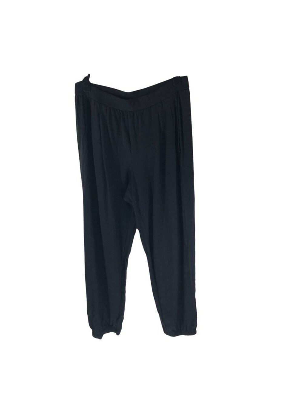 Eileen Fisher Black Elastic Waist Jogger Pants Womens Small Tencel Blend Stretch